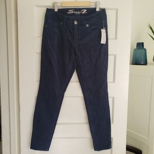 Seven 7 Navy Velvety Corduroy Legging pants Jeans Style Blue Size 10